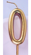 Rose Gold Number 0 Birthday Candle